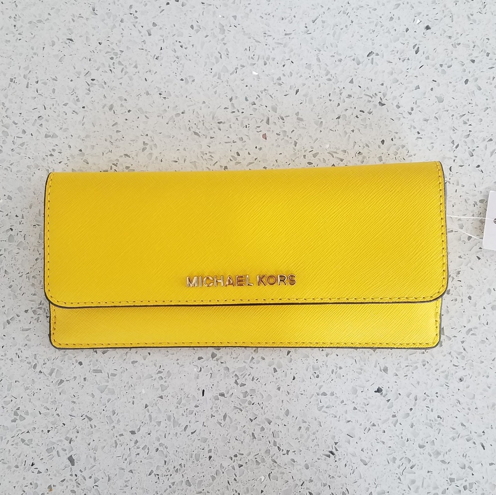 Yellow Michael Kors Leather Wallet